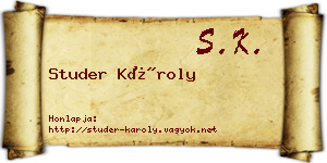 Studer Károly névjegykártya