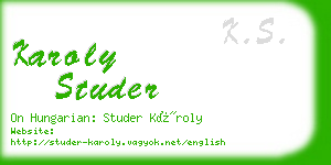 karoly studer business card